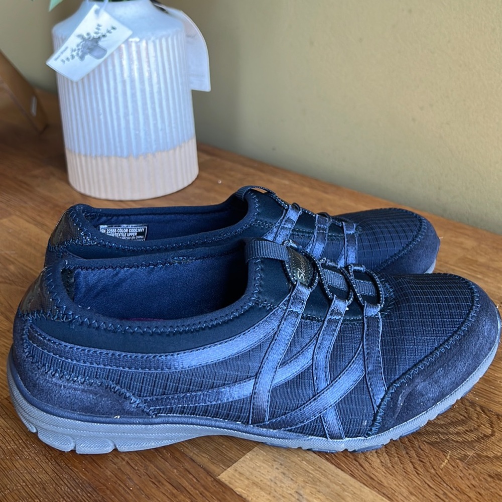 navy memory foam shoes